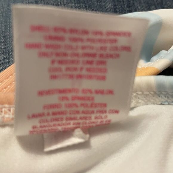 Xhilaration Multi Striped Hipster Bikini Bottom Junior Medium White Beige Clay - Picture 6 of 12